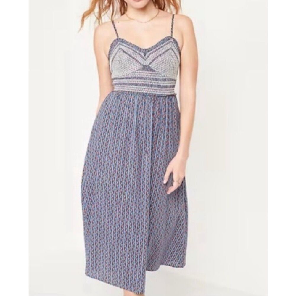 Old Navy embroidered smocked bodice tank dress size M